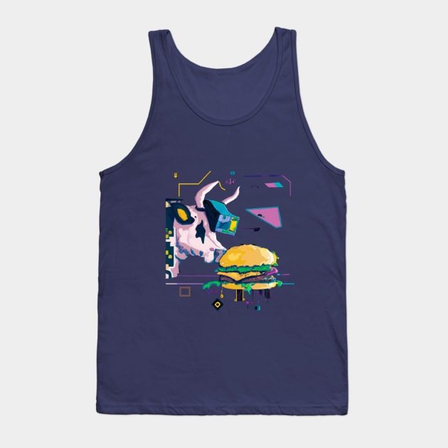 Burger cow Tank Top by Asirihouse